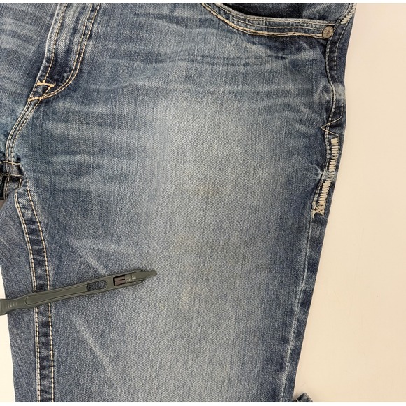 Ariat Jeans Mens 40 Blue M5 Straight Fit Straight Leg Denim Distressed - Picture 9 of 16